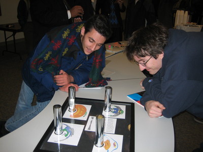 Calvin and Matthew Viewing a Display